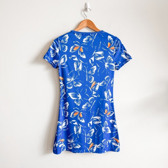 ADIDAS x FARM RIO • Butterfly Print Mini Dress in Blue • XS - Picture 8 of 13